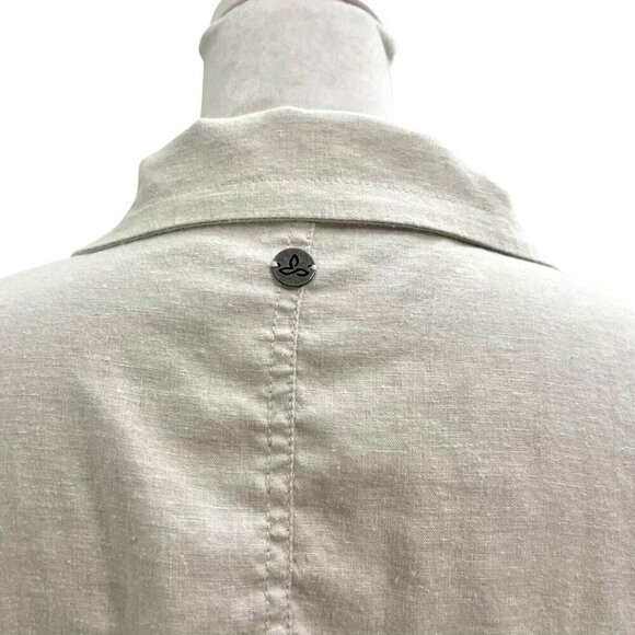 prAna Hemp Blend Snap Button Lightweight Jacket Neutral Beige size Small - Picture 5 of 7